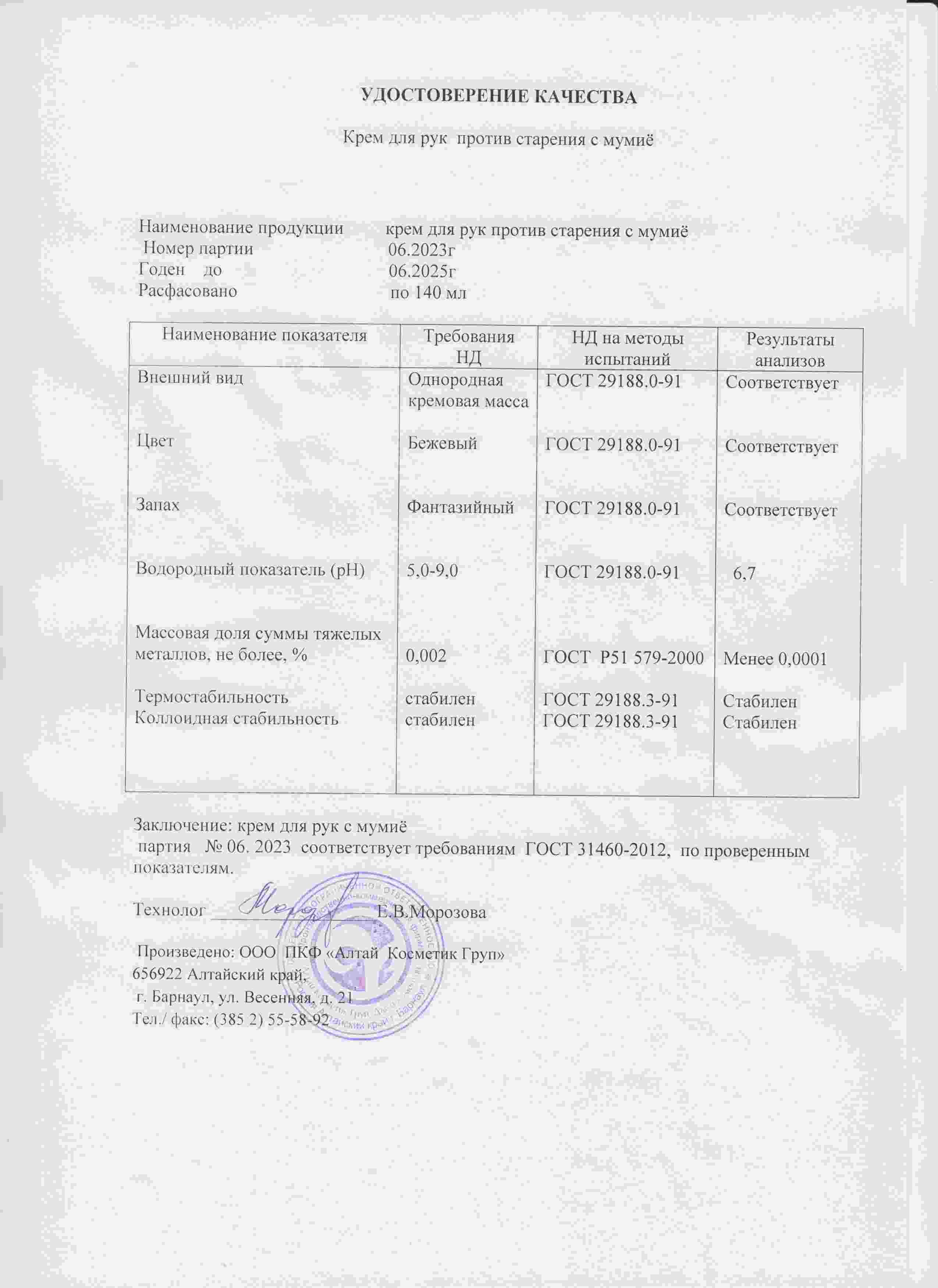 Паспорт №062023